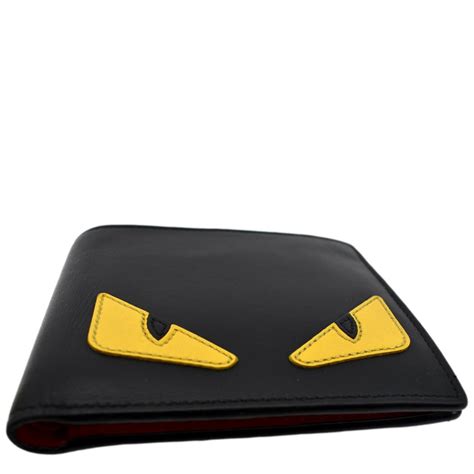 replica fendi monster eyes leather and elaphe continental wallet|fendi monster resale.